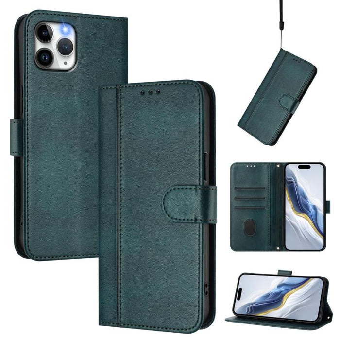Line Splicing Buckle Retro Leather Phone Case, For iPhone 11 Pro Max, For iPhone 11, For iPhone 11 Pro, For iPhone X / XS, For iPhone XR, For iPhone XS Max, For iPhone 7 Plus / 8 Plus