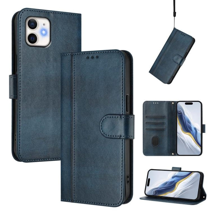 Line Splicing Buckle Retro Leather Phone Case, For iPhone 11 Pro Max, For iPhone 11, For iPhone 11 Pro, For iPhone X / XS, For iPhone XR, For iPhone XS Max, For iPhone 7 Plus / 8 Plus