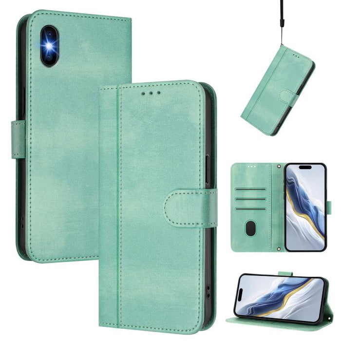 Line Splicing Buckle Retro Leather Phone Case, For iPhone 11 Pro Max, For iPhone 11, For iPhone 11 Pro, For iPhone X / XS, For iPhone XR, For iPhone XS Max, For iPhone 7 Plus / 8 Plus
