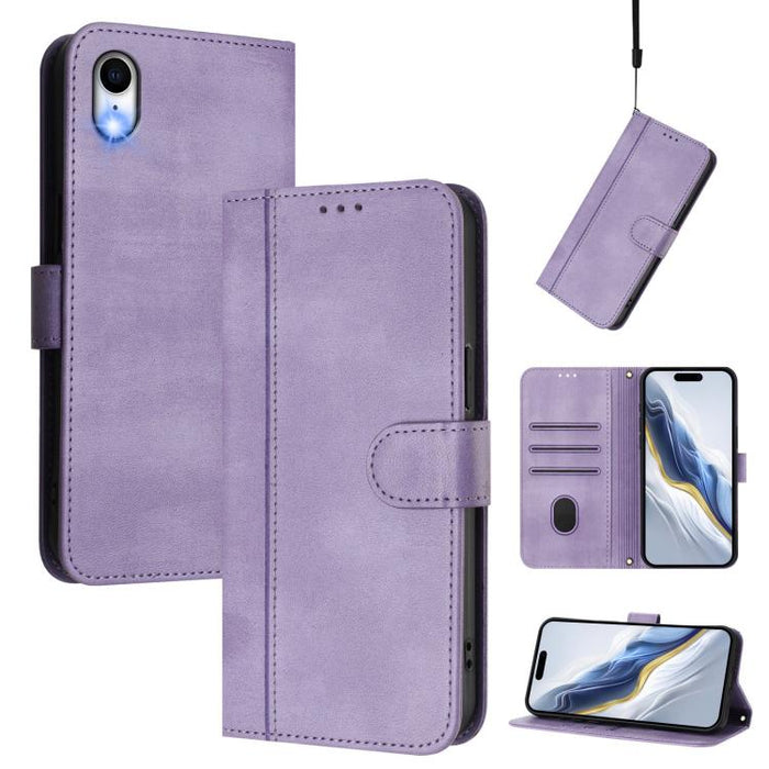 Line Splicing Buckle Retro Leather Phone Case, For iPhone 11 Pro Max, For iPhone 11, For iPhone 11 Pro, For iPhone X / XS, For iPhone XR, For iPhone XS Max, For iPhone 7 Plus / 8 Plus