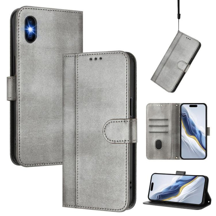 Line Splicing Buckle Retro Leather Phone Case, For iPhone 11 Pro Max, For iPhone 11, For iPhone 11 Pro, For iPhone X / XS, For iPhone XR, For iPhone XS Max, For iPhone 7 Plus / 8 Plus