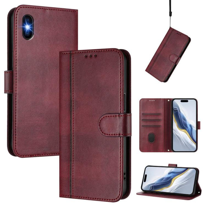 Line Splicing Buckle Retro Leather Phone Case, For iPhone 11 Pro Max, For iPhone 11, For iPhone 11 Pro, For iPhone X / XS, For iPhone XR, For iPhone XS Max, For iPhone 7 Plus / 8 Plus