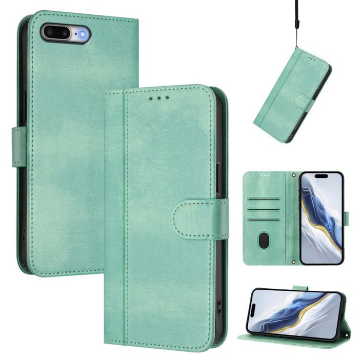 Line Splicing Buckle Retro Leather Phone Case, For iPhone 11 Pro Max, For iPhone 11, For iPhone 11 Pro, For iPhone X / XS, For iPhone XR, For iPhone XS Max, For iPhone 7 Plus / 8 Plus