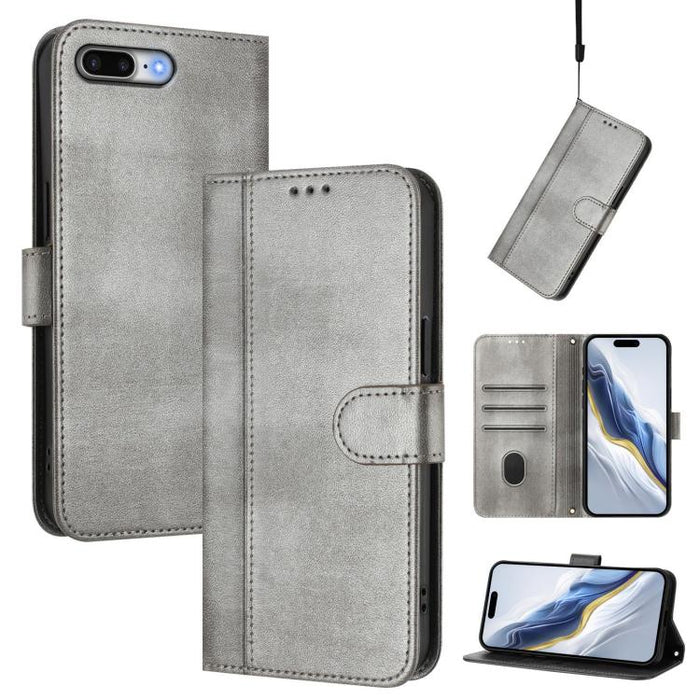 Line Splicing Buckle Retro Leather Phone Case, For iPhone 11 Pro Max, For iPhone 11, For iPhone 11 Pro, For iPhone X / XS, For iPhone XR, For iPhone XS Max, For iPhone 7 Plus / 8 Plus