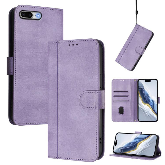 Line Splicing Buckle Retro Leather Phone Case, For iPhone 11 Pro Max, For iPhone 11, For iPhone 11 Pro, For iPhone X / XS, For iPhone XR, For iPhone XS Max, For iPhone 7 Plus / 8 Plus