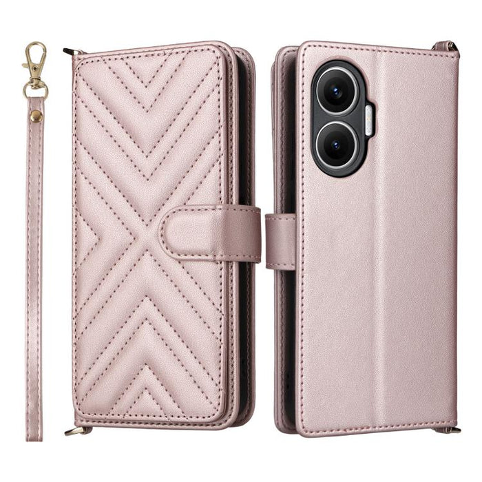 Funda multifuncional de piel para teléfono con 6 ranuras para tarjetas y correa para la muñeca., For Redmi A7 Pro 171mm / Poco C85x 5G, For Redmi Turbo 5 Max / Poco X8 Pro Max, For Redmi Turbo 5 5G / Poco X8 Pro 5G                                      ...
