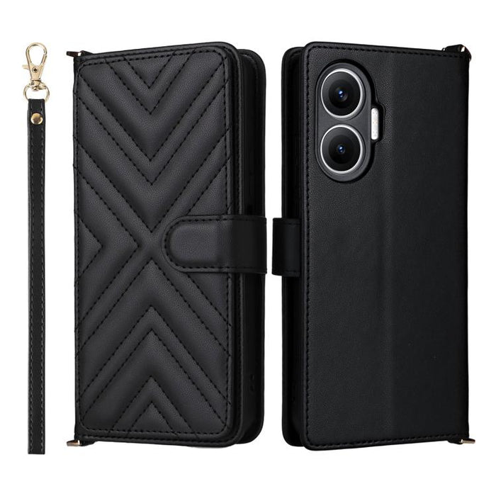 Funda multifuncional de piel para teléfono con 6 ranuras para tarjetas y correa para la muñeca., For Redmi A7 Pro 171mm / Poco C85x 5G, For Redmi Turbo 5 Max / Poco X8 Pro Max, For Redmi Turbo 5 5G / Poco X8 Pro 5G                                      ...