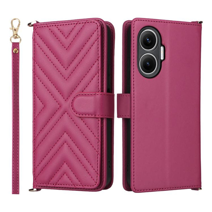 Funda multifuncional de piel para teléfono con 6 ranuras para tarjetas y correa para la muñeca., For Redmi A7 Pro 171mm / Poco C85x 5G, For Redmi Turbo 5 Max / Poco X8 Pro Max, For Redmi Turbo 5 5G / Poco X8 Pro 5G                                      ...