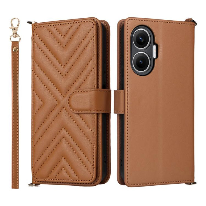 Funda multifuncional de piel para teléfono con 6 ranuras para tarjetas y correa para la muñeca., For Redmi A7 Pro 171mm / Poco C85x 5G, For Redmi Turbo 5 Max / Poco X8 Pro Max, For Redmi Turbo 5 5G / Poco X8 Pro 5G                                      ...