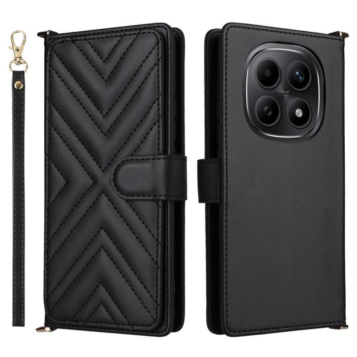 Funda multifuncional de piel para teléfono con 6 ranuras para tarjetas y correa para la muñeca., For Redmi A7 Pro 171mm / Poco C85x 5G, For Redmi Turbo 5 Max / Poco X8 Pro Max, For Redmi Turbo 5 5G / Poco X8 Pro 5G                                      ...