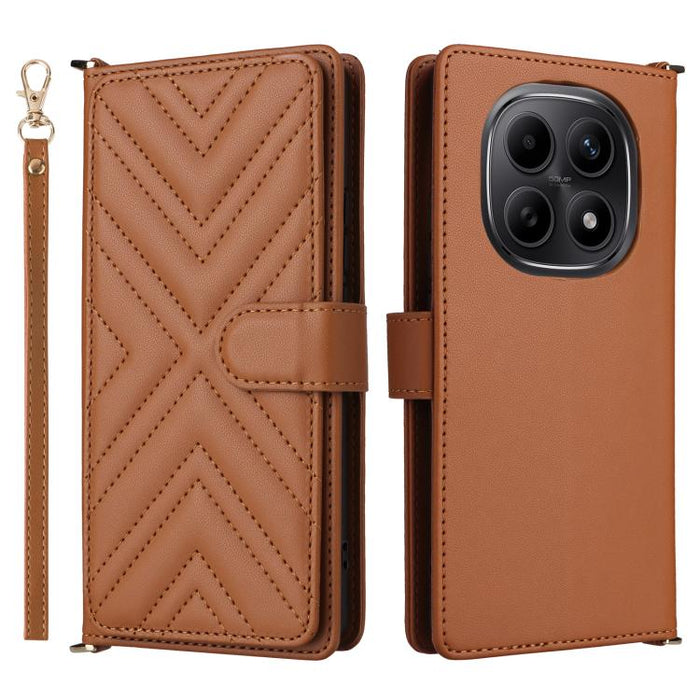 Funda multifuncional de piel para teléfono con 6 ranuras para tarjetas y correa para la muñeca., For Redmi A7 Pro 171mm / Poco C85x 5G, For Redmi Turbo 5 Max / Poco X8 Pro Max, For Redmi Turbo 5 5G / Poco X8 Pro 5G                                      ...