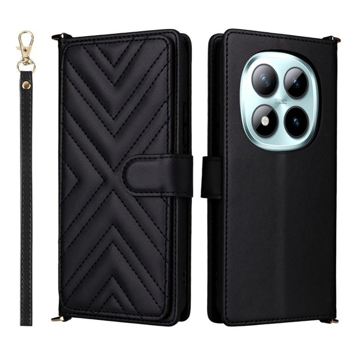 Funda multifuncional de piel para teléfono con 6 ranuras para tarjetas y correa para la muñeca., For Redmi A7 Pro 171mm / Poco C85x 5G, For Redmi Turbo 5 Max / Poco X8 Pro Max, For Redmi Turbo 5 5G / Poco X8 Pro 5G                                      ...