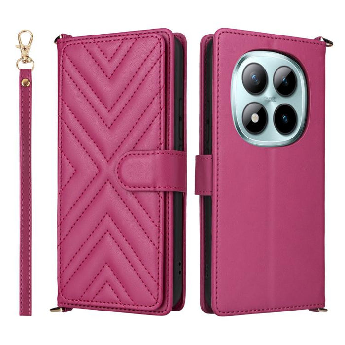 Funda multifuncional de piel para teléfono con 6 ranuras para tarjetas y correa para la muñeca., For Redmi A7 Pro 171mm / Poco C85x 5G, For Redmi Turbo 5 Max / Poco X8 Pro Max, For Redmi Turbo 5 5G / Poco X8 Pro 5G                                      ...