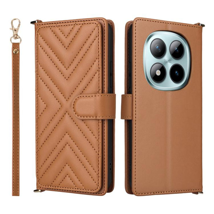 Funda multifuncional de piel para teléfono con 6 ranuras para tarjetas y correa para la muñeca., For Redmi A7 Pro 171mm / Poco C85x 5G, For Redmi Turbo 5 Max / Poco X8 Pro Max, For Redmi Turbo 5 5G / Poco X8 Pro 5G                                      ...