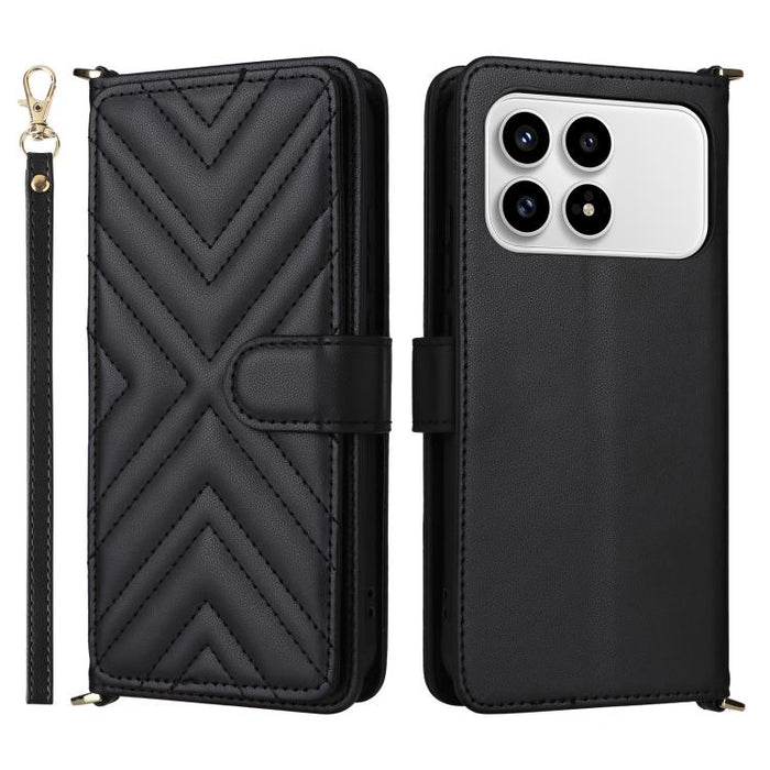 Funda multifuncional de piel para teléfono con 6 ranuras para tarjetas y correa para la muñeca., For Redmi A7 Pro 171mm / Poco C85x 5G, For Redmi Turbo 5 Max / Poco X8 Pro Max, For Redmi Turbo 5 5G / Poco X8 Pro 5G                                      ...