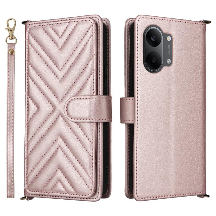 Funda multifuncional de piel para teléfono con 6 ranuras para tarjetas y correa para la muñeca., For Redmi A7 Pro 171mm / Poco C85x 5G, For Redmi Turbo 5 Max / Poco X8 Pro Max, For Redmi Turbo 5 5G / Poco X8 Pro 5G                                      ...