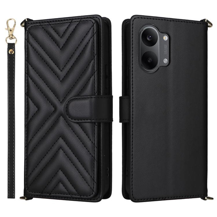 Funda multifuncional de piel para teléfono con 6 ranuras para tarjetas y correa para la muñeca., For Redmi A7 Pro 171mm / Poco C85x 5G, For Redmi Turbo 5 Max / Poco X8 Pro Max, For Redmi Turbo 5 5G / Poco X8 Pro 5G                                      ...