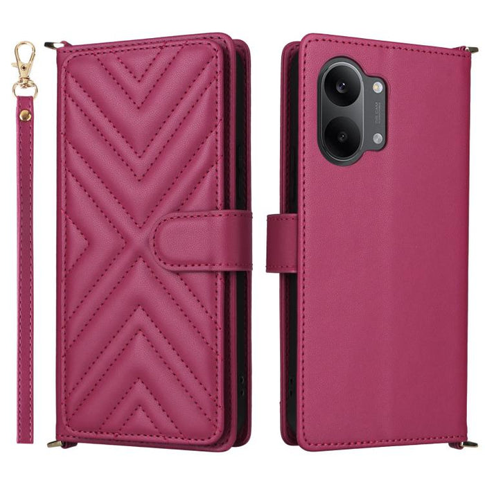 Funda multifuncional de piel para teléfono con 6 ranuras para tarjetas y correa para la muñeca., For Redmi A7 Pro 171mm / Poco C85x 5G, For Redmi Turbo 5 Max / Poco X8 Pro Max, For Redmi Turbo 5 5G / Poco X8 Pro 5G                                      ...