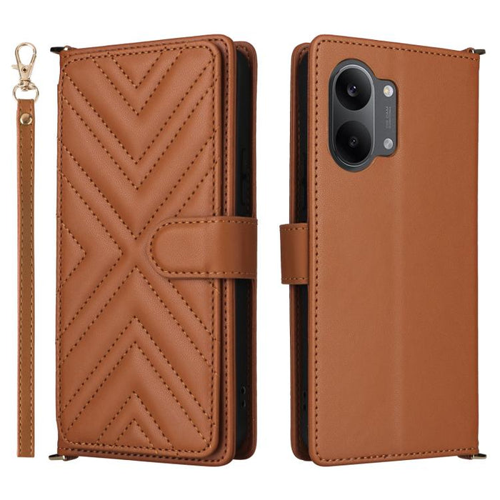 Funda multifuncional de piel para teléfono con 6 ranuras para tarjetas y correa para la muñeca., For Redmi A7 Pro 171mm / Poco C85x 5G, For Redmi Turbo 5 Max / Poco X8 Pro Max, For Redmi Turbo 5 5G / Poco X8 Pro 5G                                      ...