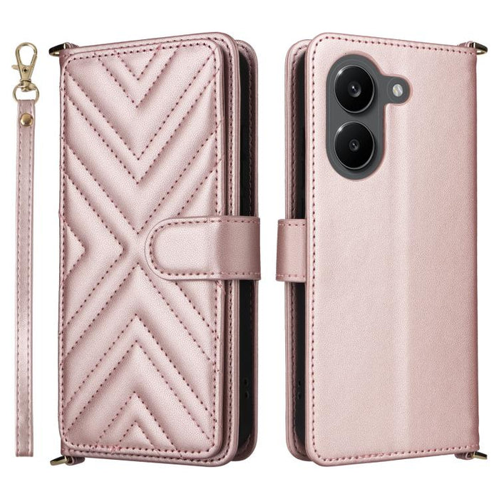 Funda multifuncional de piel para teléfono con 6 ranuras para tarjetas y correa para la muñeca., For Redmi A7 Pro 171mm / Poco C85x 5G, For Redmi Turbo 5 Max / Poco X8 Pro Max, For Redmi Turbo 5 5G / Poco X8 Pro 5G                                      ...