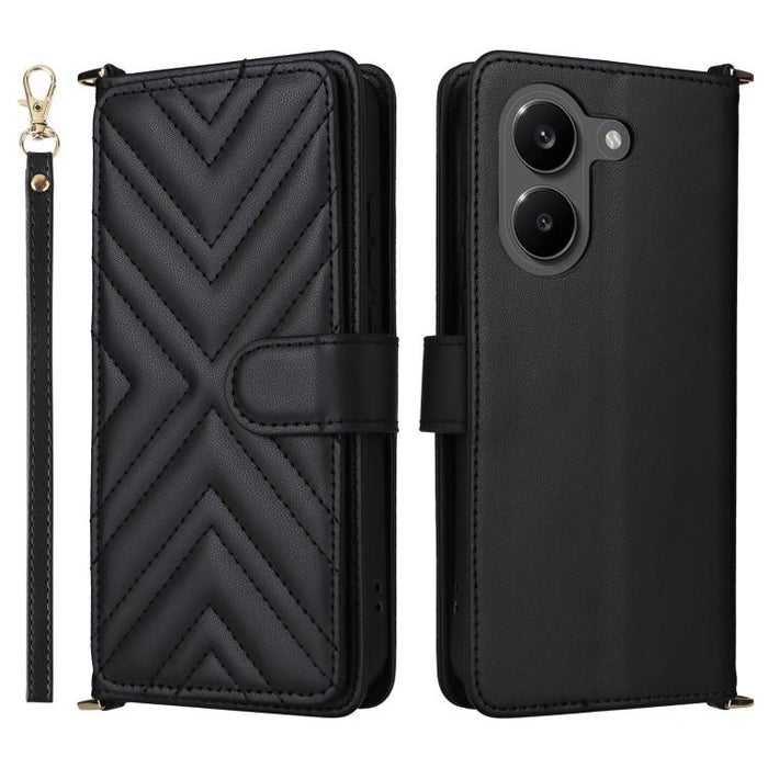 Funda multifuncional de piel para teléfono con 6 ranuras para tarjetas y correa para la muñeca., For Redmi A7 Pro 171mm / Poco C85x 5G, For Redmi Turbo 5 Max / Poco X8 Pro Max, For Redmi Turbo 5 5G / Poco X8 Pro 5G                                      ...