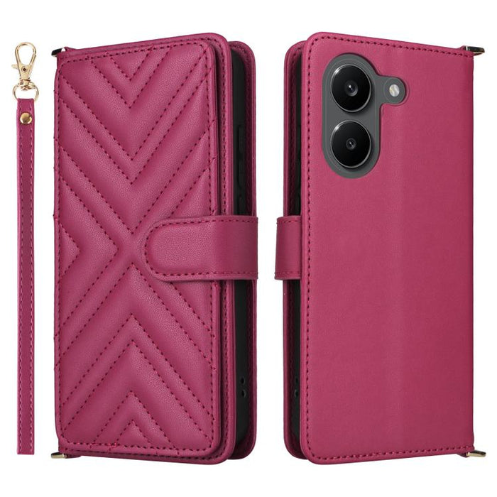 Funda multifuncional de piel para teléfono con 6 ranuras para tarjetas y correa para la muñeca., For Redmi A7 Pro 171mm / Poco C85x 5G, For Redmi Turbo 5 Max / Poco X8 Pro Max, For Redmi Turbo 5 5G / Poco X8 Pro 5G                                      ...