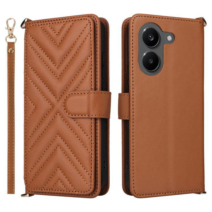 Funda multifuncional de piel para teléfono con 6 ranuras para tarjetas y correa para la muñeca., For Redmi A7 Pro 171mm / Poco C85x 5G, For Redmi Turbo 5 Max / Poco X8 Pro Max, For Redmi Turbo 5 5G / Poco X8 Pro 5G                                      ...