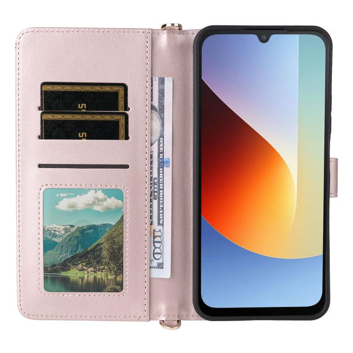 Funda multifuncional de piel para teléfono con 6 ranuras para tarjetas y correa para la muñeca., For Redmi A7 Pro 171mm / Poco C85x 5G, For Redmi Turbo 5 Max / Poco X8 Pro Max, For Redmi Turbo 5 5G / Poco X8 Pro 5G                                      ...