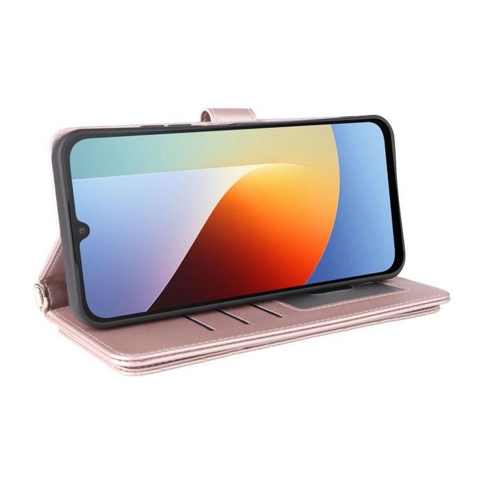 Funda multifuncional de piel para teléfono con 6 ranuras para tarjetas y correa para la muñeca., For Redmi A7 Pro 171mm / Poco C85x 5G, For Redmi Turbo 5 Max / Poco X8 Pro Max, For Redmi Turbo 5 5G / Poco X8 Pro 5G                                      ...