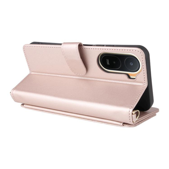 Funda multifuncional de piel para teléfono con 6 ranuras para tarjetas y correa para la muñeca., For Redmi A7 Pro 171mm / Poco C85x 5G, For Redmi Turbo 5 Max / Poco X8 Pro Max, For Redmi Turbo 5 5G / Poco X8 Pro 5G                                      ...