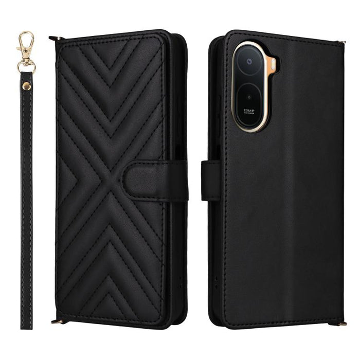 Funda multifuncional de piel para teléfono con 6 ranuras para tarjetas y correa para la muñeca., For Redmi A7 Pro 171mm / Poco C85x 5G, For Redmi Turbo 5 Max / Poco X8 Pro Max, For Redmi Turbo 5 5G / Poco X8 Pro 5G                                      ...