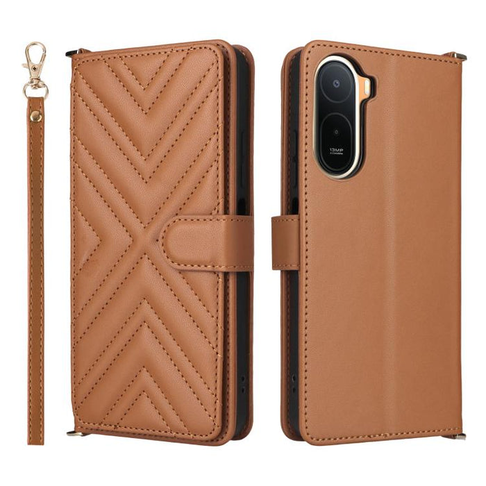 Funda multifuncional de piel para teléfono con 6 ranuras para tarjetas y correa para la muñeca., For Redmi A7 Pro 171mm / Poco C85x 5G, For Redmi Turbo 5 Max / Poco X8 Pro Max, For Redmi Turbo 5 5G / Poco X8 Pro 5G                                      ...