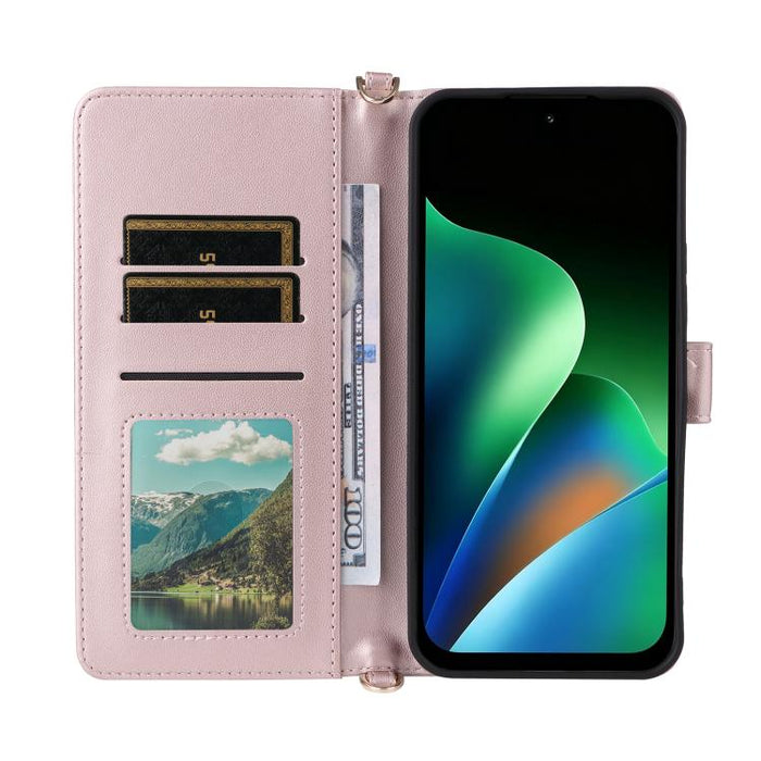 Funda multifuncional de piel para teléfono con 6 ranuras para tarjetas y correa para la muñeca., For Redmi A7 Pro 171mm / Poco C85x 5G, For Redmi Turbo 5 Max / Poco X8 Pro Max, For Redmi Turbo 5 5G / Poco X8 Pro 5G                                      ...