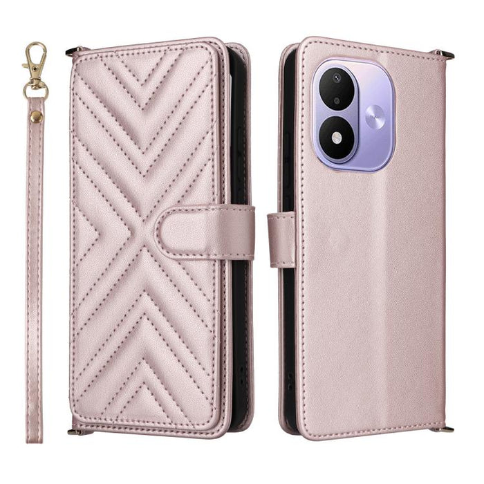 Funda multifuncional de piel para teléfono con 6 ranuras para tarjetas y correa para la muñeca., For Redmi A7 Pro 171mm / Poco C85x 5G, For Redmi Turbo 5 Max / Poco X8 Pro Max, For Redmi Turbo 5 5G / Poco X8 Pro 5G                                      ...