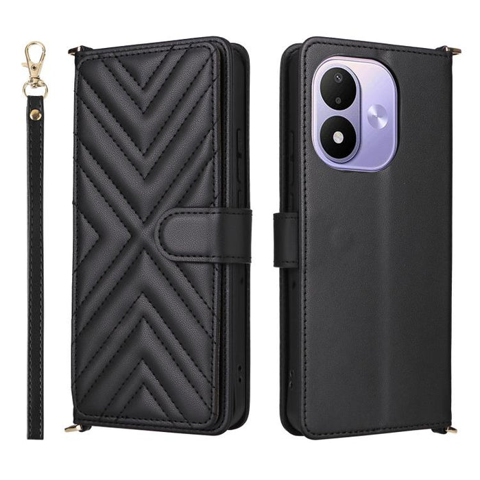 Funda multifuncional de piel para teléfono con 6 ranuras para tarjetas y correa para la muñeca., For Redmi A7 Pro 171mm / Poco C85x 5G, For Redmi Turbo 5 Max / Poco X8 Pro Max, For Redmi Turbo 5 5G / Poco X8 Pro 5G                                      ...