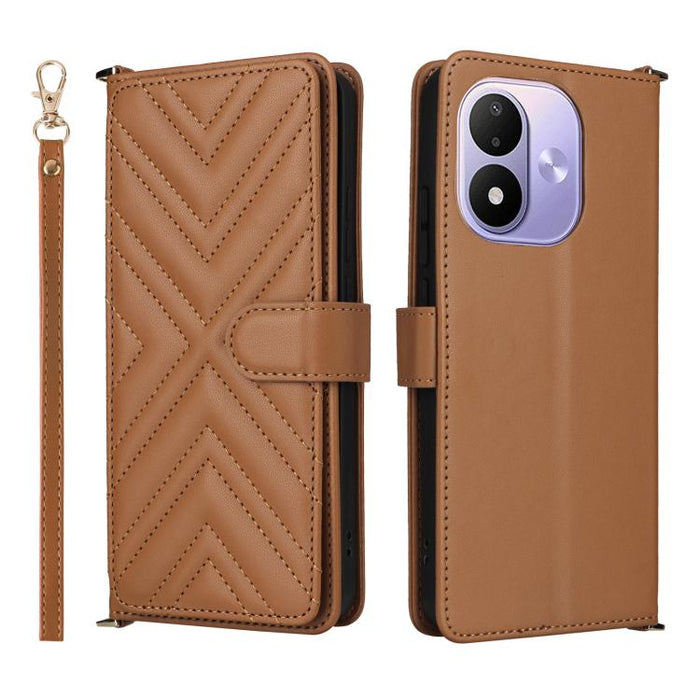 Funda multifuncional de piel para teléfono con 6 ranuras para tarjetas y correa para la muñeca., For Redmi A7 Pro 171mm / Poco C85x 5G, For Redmi Turbo 5 Max / Poco X8 Pro Max, For Redmi Turbo 5 5G / Poco X8 Pro 5G                                      ...