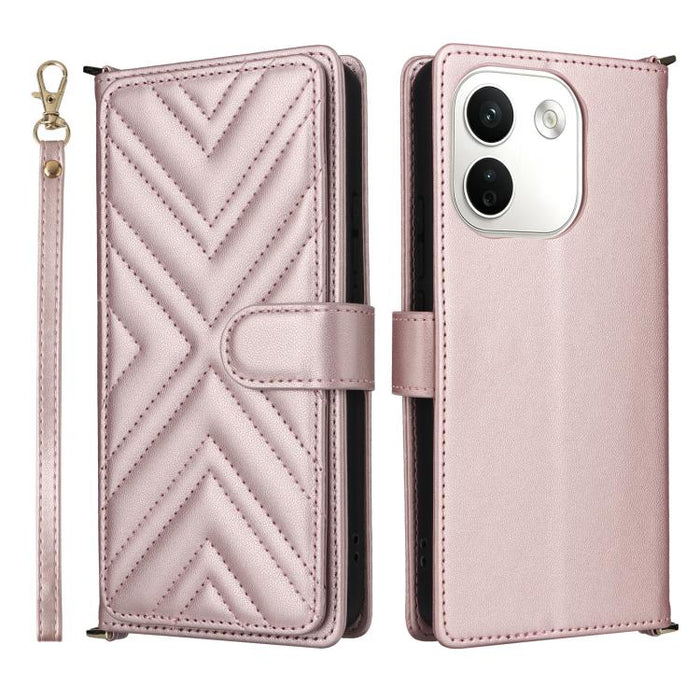 Funda multifuncional de piel para teléfono con 6 ranuras para tarjetas y correa para la muñeca., For Redmi A7 Pro 171mm / Poco C85x 5G, For Redmi Turbo 5 Max / Poco X8 Pro Max, For Redmi Turbo 5 5G / Poco X8 Pro 5G                                      ...