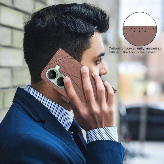 Funda de cuero para teléfono con estampado geométrico y protección RFID, For Redmi Note 14 4G 16.25mm, For Redmi Note 14 Pro 5G / 14 Pro+ 5G, For Redmi A3, For Redmi Note 13 Pro 4G, For Redmi Note 13 4G, For Redmi K70E, For Redmi Note 13 5G, For Redmi ...