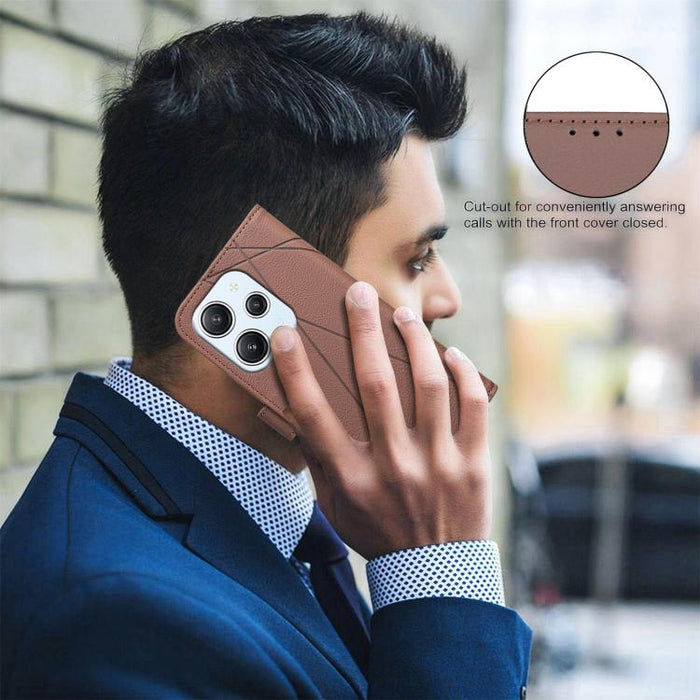 Funda de cuero para teléfono con estampado geométrico y protección RFID, For Redmi 12C, For Redmi Note 12 Pro+ Global, For Redmi Note 12 Pro 5G Global, For Redmi Note 12 5G Global, For Redmi Note 11 Pro / 11 Pro 5G Global, For Redmi 10 2022 / Note 11 4...