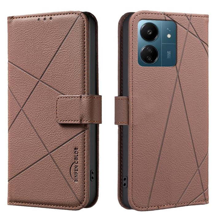Funda de cuero para teléfono con estampado geométrico y protección RFID, For Redmi Note 14 4G 16.25mm, For Redmi Note 14 Pro 5G / 14 Pro+ 5G, For Redmi A3, For Redmi Note 13 Pro 4G, For Redmi Note 13 4G, For Redmi K70E, For Redmi Note 13 5G, For Redmi ...