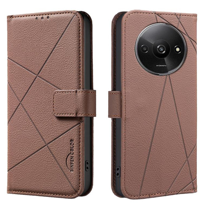 Funda de cuero para teléfono con estampado geométrico y protección RFID, For Redmi Note 14 4G 16.25mm, For Redmi Note 14 Pro 5G / 14 Pro+ 5G, For Redmi A3, For Redmi Note 13 Pro 4G, For Redmi Note 13 4G, For Redmi K70E, For Redmi Note 13 5G, For Redmi ...