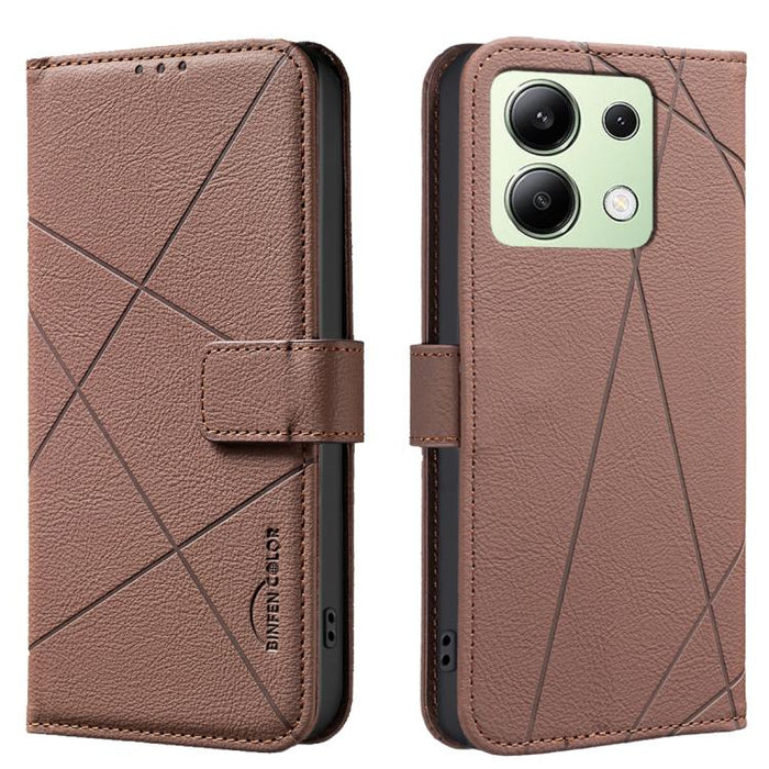 Funda de cuero para teléfono con estampado geométrico y protección RFID, For Redmi Note 14 4G 16.25mm, For Redmi Note 14 Pro 5G / 14 Pro+ 5G, For Redmi A3, For Redmi Note 13 Pro 4G, For Redmi Note 13 4G, For Redmi K70E, For Redmi Note 13 5G, For Redmi ...