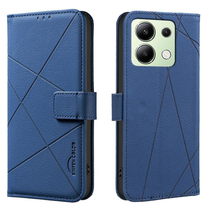 Funda de cuero para teléfono con estampado geométrico y protección RFID, For Redmi Note 14 4G 16.25mm, For Redmi Note 14 Pro 5G / 14 Pro+ 5G, For Redmi A3, For Redmi Note 13 Pro 4G, For Redmi Note 13 4G, For Redmi K70E, For Redmi Note 13 5G, For Redmi ...