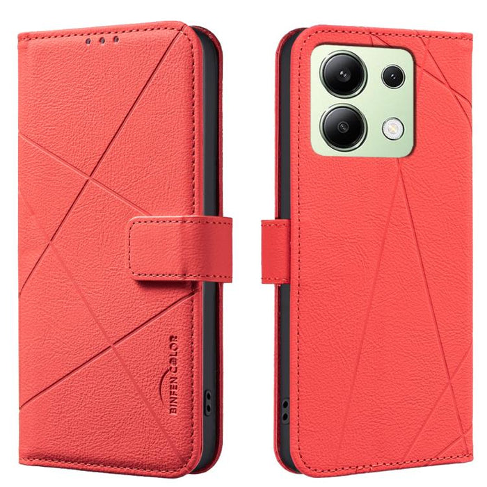 Funda de cuero para teléfono con estampado geométrico y protección RFID, For Redmi Note 14 4G 16.25mm, For Redmi Note 14 Pro 5G / 14 Pro+ 5G, For Redmi A3, For Redmi Note 13 Pro 4G, For Redmi Note 13 4G, For Redmi K70E, For Redmi Note 13 5G, For Redmi ...