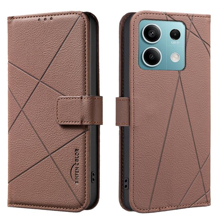 Funda de cuero para teléfono con estampado geométrico y protección RFID, For Redmi Note 14 4G 16.25mm, For Redmi Note 14 Pro 5G / 14 Pro+ 5G, For Redmi A3, For Redmi Note 13 Pro 4G, For Redmi Note 13 4G, For Redmi K70E, For Redmi Note 13 5G, For Redmi ...