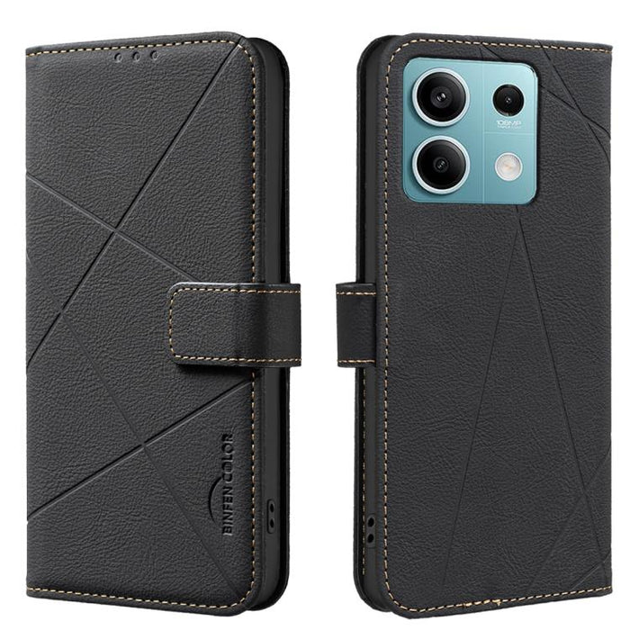Funda de cuero para teléfono con estampado geométrico y protección RFID, For Redmi Note 14 4G 16.25mm, For Redmi Note 14 Pro 5G / 14 Pro+ 5G, For Redmi A3, For Redmi Note 13 Pro 4G, For Redmi Note 13 4G, For Redmi K70E, For Redmi Note 13 5G, For Redmi ...
