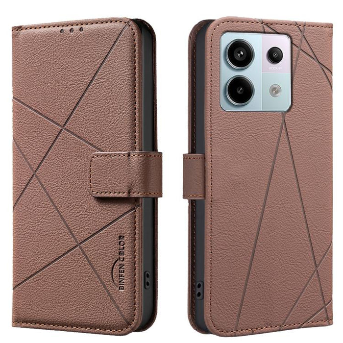 Funda de cuero para teléfono con estampado geométrico y protección RFID, For Redmi Note 14 4G 16.25mm, For Redmi Note 14 Pro 5G / 14 Pro+ 5G, For Redmi A3, For Redmi Note 13 Pro 4G, For Redmi Note 13 4G, For Redmi K70E, For Redmi Note 13 5G, For Redmi ...