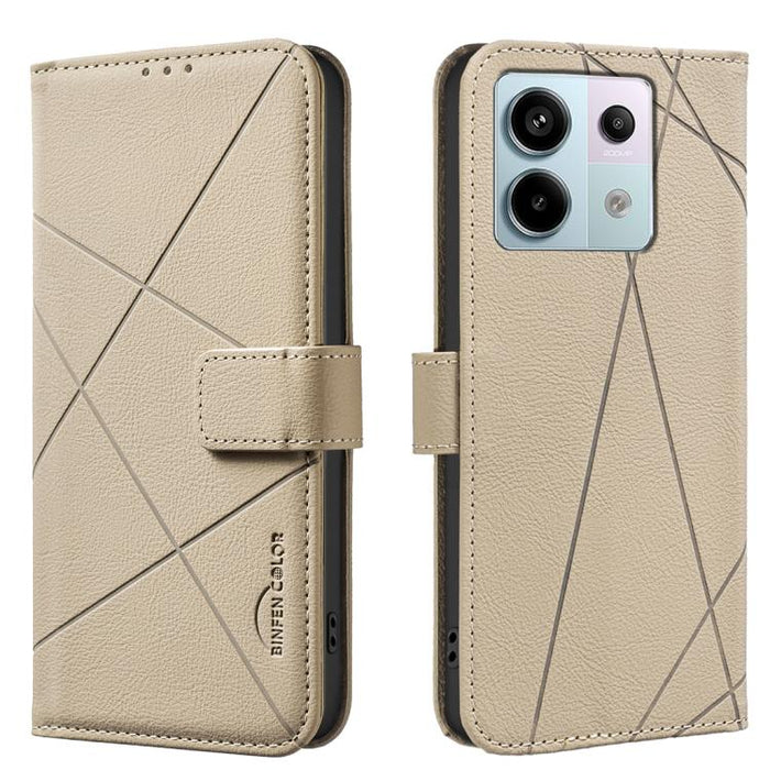 Funda de cuero para teléfono con estampado geométrico y protección RFID, For Redmi Note 14 4G 16.25mm, For Redmi Note 14 Pro 5G / 14 Pro+ 5G, For Redmi A3, For Redmi Note 13 Pro 4G, For Redmi Note 13 4G, For Redmi K70E, For Redmi Note 13 5G, For Redmi ...