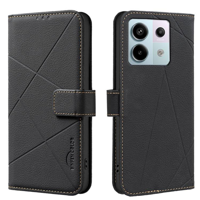 Funda de cuero para teléfono con estampado geométrico y protección RFID, For Redmi Note 14 4G 16.25mm, For Redmi Note 14 Pro 5G / 14 Pro+ 5G, For Redmi A3, For Redmi Note 13 Pro 4G, For Redmi Note 13 4G, For Redmi K70E, For Redmi Note 13 5G, For Redmi ...