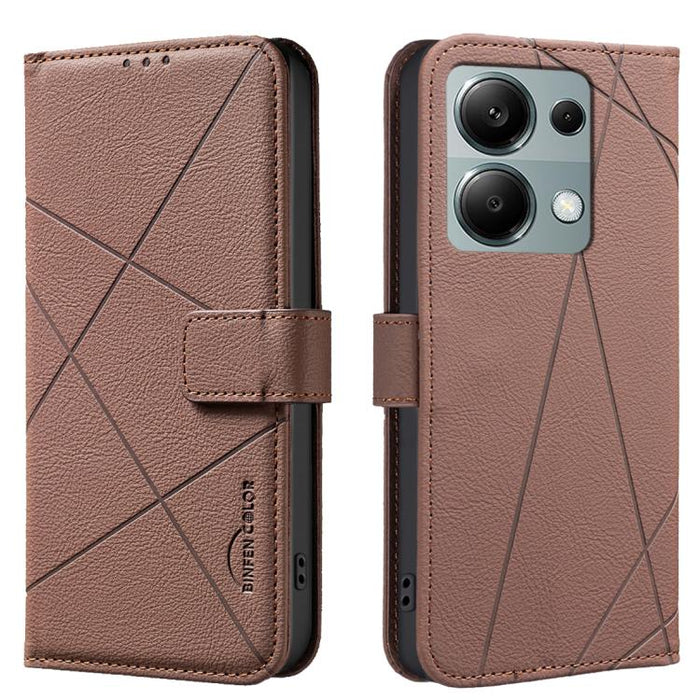 Funda de cuero para teléfono con estampado geométrico y protección RFID, For Redmi Note 14 4G 16.25mm, For Redmi Note 14 Pro 5G / 14 Pro+ 5G, For Redmi A3, For Redmi Note 13 Pro 4G, For Redmi Note 13 4G, For Redmi K70E, For Redmi Note 13 5G, For Redmi ...